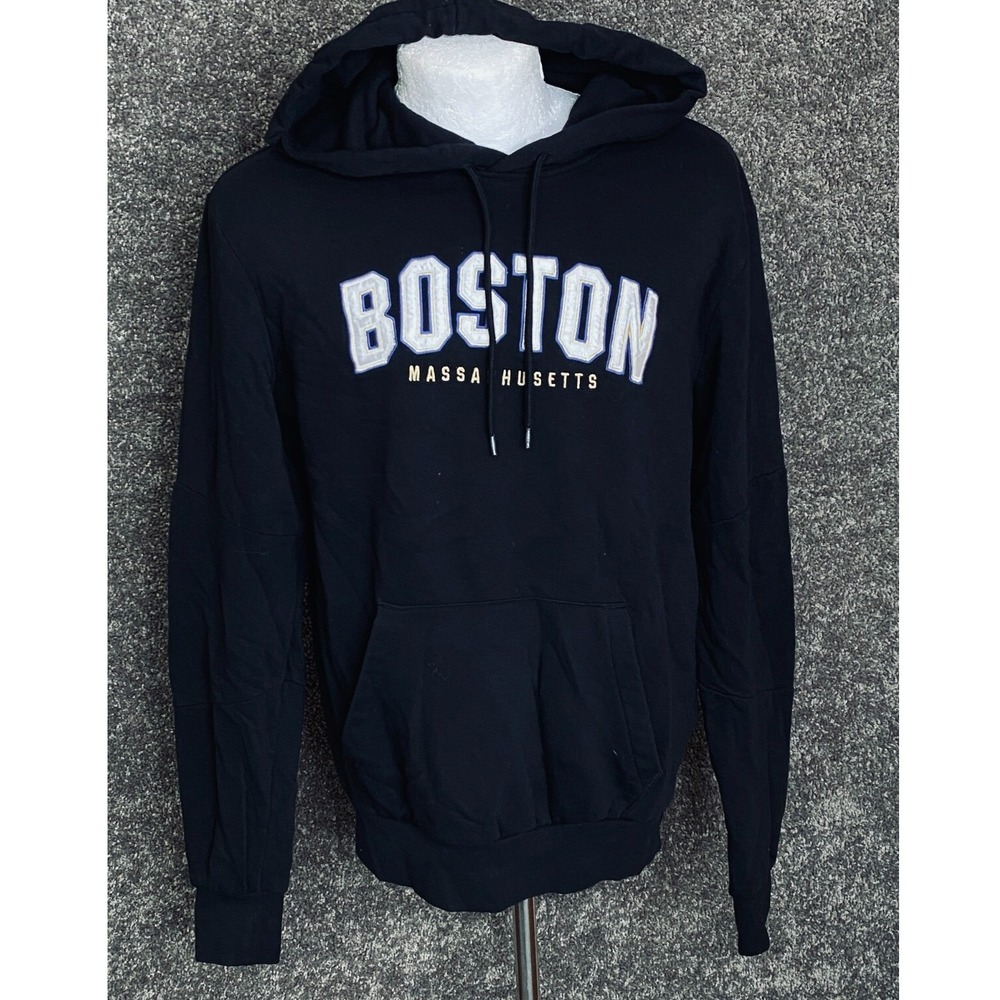 H&M Divided Mens Boston Massachusetts Graphic Hoodie Black Small 0547482‎ 6
